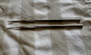 Vintage Hero Crochet Hook Set of 2 Sizes 10 and 12 Made In USA Steel